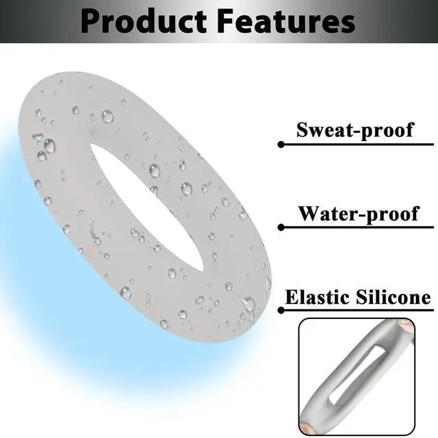 Alt view image 5 of 7 - 3-in-1 Silicone Sweat Case Cover for Sony WH-1000XM6 Headphones, XM6 Covers Accessories Silicone Ear Pads Covers & Headband Cover & Ear Cup Protector, Washable & Sweatproof - Platinum Sliver