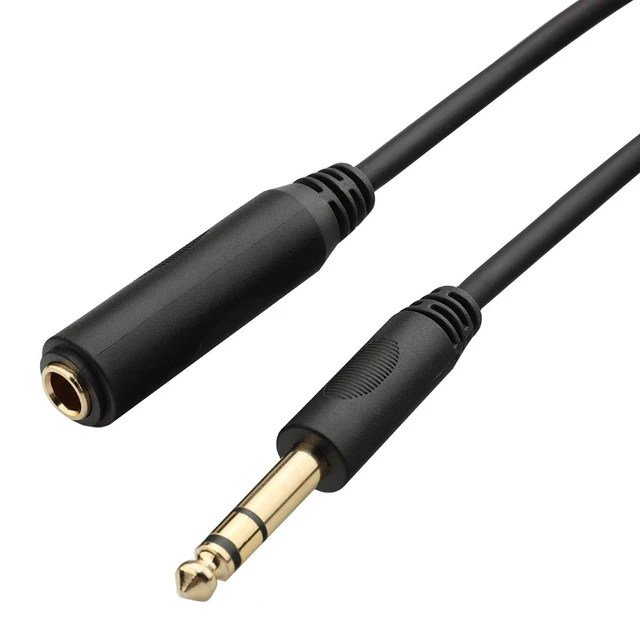 Alt view image 3 of 7 - 1/4" TRS Extension Cable, 1/4" Headphone Cord Extender, 6 FT 6.35mm Stereo Audio Extension Cord for Headphones, Guitar, Amp, Speaker, Gold-Plated 1/4 TRS Jack Extender Lead