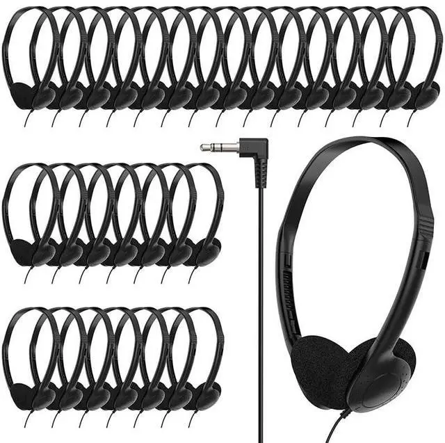 Main image of Headphones Bulk for Kids Classroom, 30 Pack Class Set Bulk Headphones with 3.5 mm Plug, Perfect for Schools, Libraries