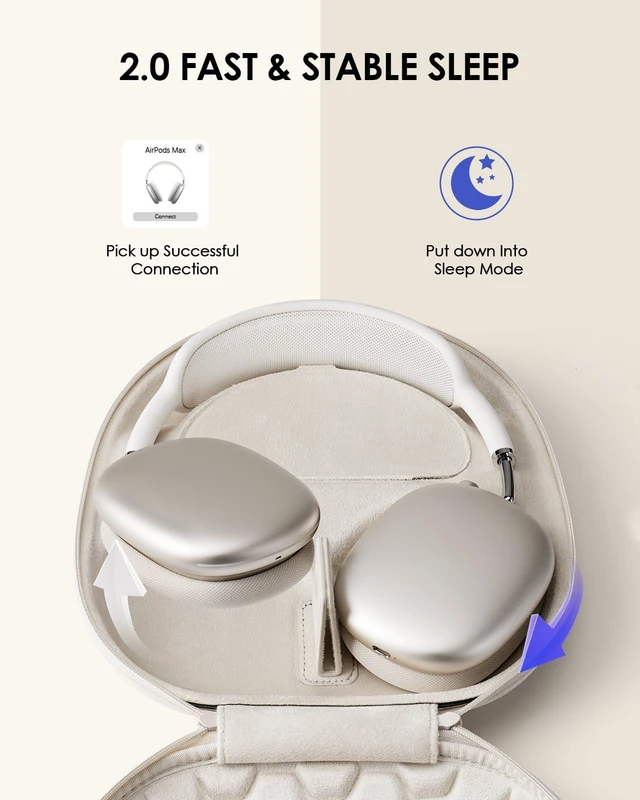 Alt view image 2 of 7 - Smart Case 2.0 Slimline for AirPods Max 2 Headphones, Supports Sleep Mode AirPods Max Accessories, Upgrade Anti-Scratch Portable Carry Travel Bag