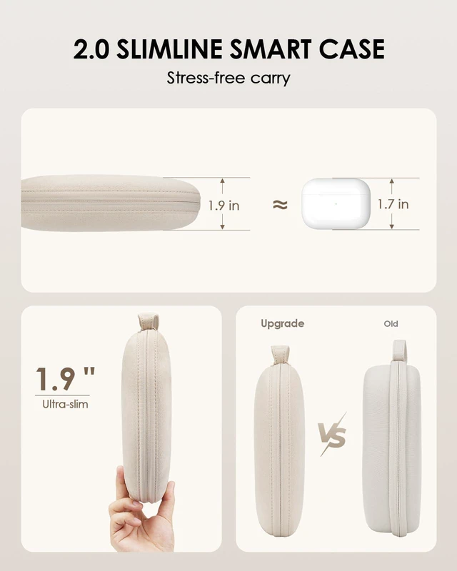 Alt view image 4 of 7 - Smart Case 2.0 Slimline for AirPods Max 2 Headphones, Supports Sleep Mode AirPods Max Accessories, Upgrade Anti-Scratch Portable Carry Travel Bag