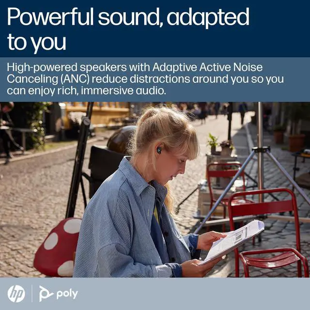 Alt view image 3 of 7 - Poly Voyager Free 20 True Wireless Earbuds in Black - Adaptive ANC, AI Enhanced Audio and Personalized Comfort - Works with PC/Mobile