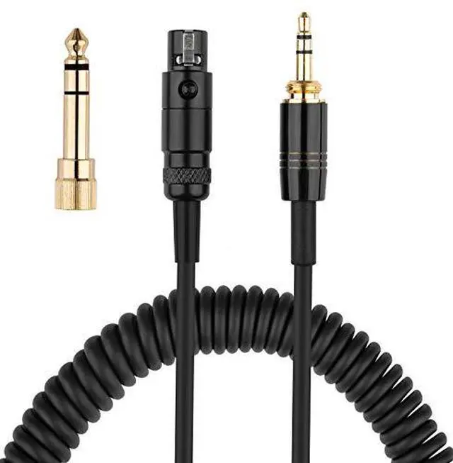 Alt view image 2 of 7 - K702 Cable Coiled Aux Cord for AKG K240, Q701, K712, K240S, K141 Headphones | XLR Female to 3.5mm Male Audio Cable Wire with 6.35mm Adapter