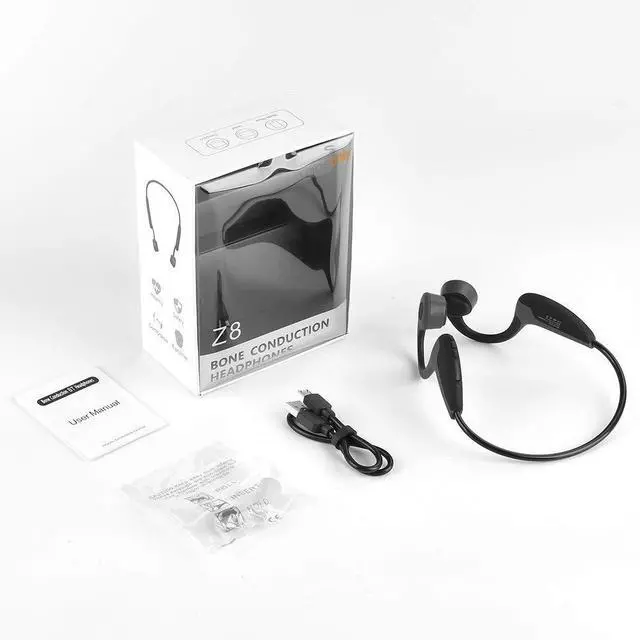 Alt view image 7 of 7 - Bone Conduction Headphones Bluetooth 5.0 Open Ear Wireless Titanium HiFi Stereo with Mic Sweatproof Sports Headphones for Running Driving Cycling (Black)
