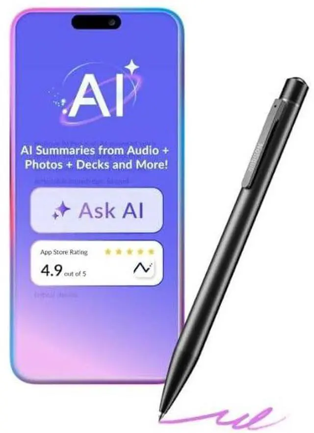 Main image of Notique AI Pen | Pocket AI Voice Recorder | Audio Recorder | Discreet Recording Device | AI Summarize & Transcribe for Multi-File & Meeting Timeline | No Monthly Fees