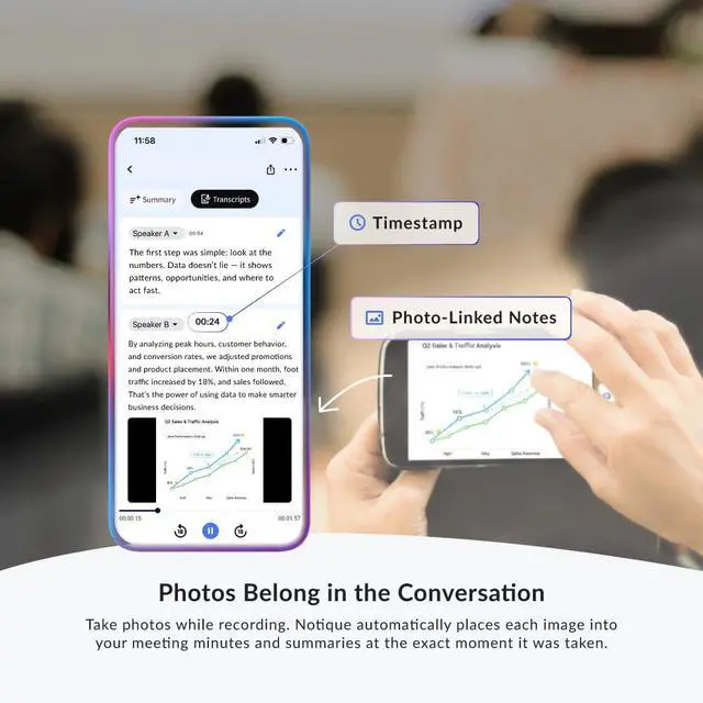 Alt view image 3 of 7 - Notique AI Pen | Pocket AI Voice Recorder | Audio Recorder | Discreet Recording Device | AI Summarize & Transcribe for Multi-File & Meeting Timeline | No Monthly Fees