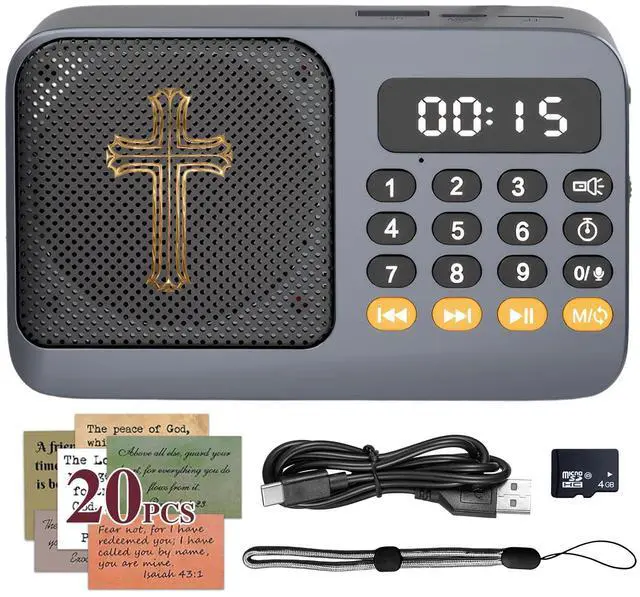 Main image of KJV Audio Bible Player, King James Version Electronic Bible, New and Old Testament Talking Audio Bibles for Seniors, Christian Gift for Mother Father Grandma(Black)
