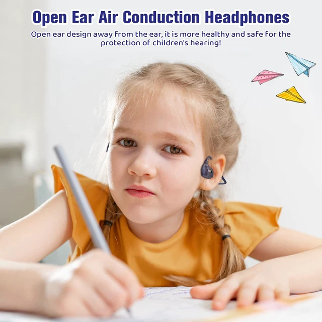 Alt view image 2 of 7 - Kids Headphones, Open Ear Headphones for Teens Child Boys Girls Wireless Bluetooth 5.4 Headset w/ Built-in Mic for School/Tablet/Travel, 13g Ultra-Light, 85dB Protect Hearing, 10H Playtime