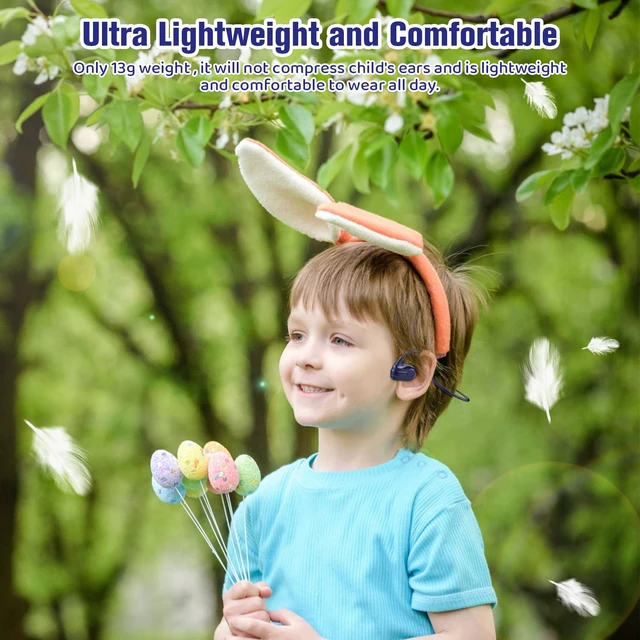 Alt view image 3 of 7 - Kids Headphones, Open Ear Headphones for Teens Child Boys Girls Wireless Bluetooth 5.4 Headset w/ Built-in Mic for School/Tablet/Travel, 13g Ultra-Light, 85dB Protect Hearing, 10H Playtime