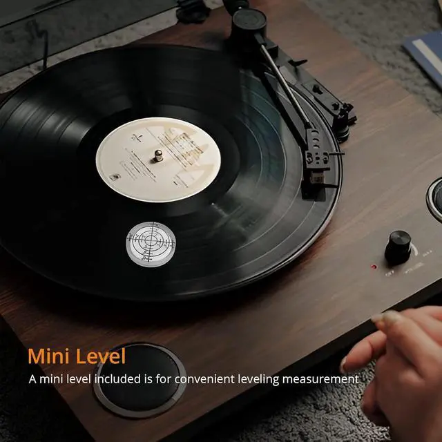 Alt view image 7 of 7 - Record Weight Stabilizer, 11oz Aluminum Vinyl Record Stabilizer | with Bubble Level, Low Profile to Fits Under Dust Cover of Turntable Vinyl Disc LP Record Player for Vibration Balanced
