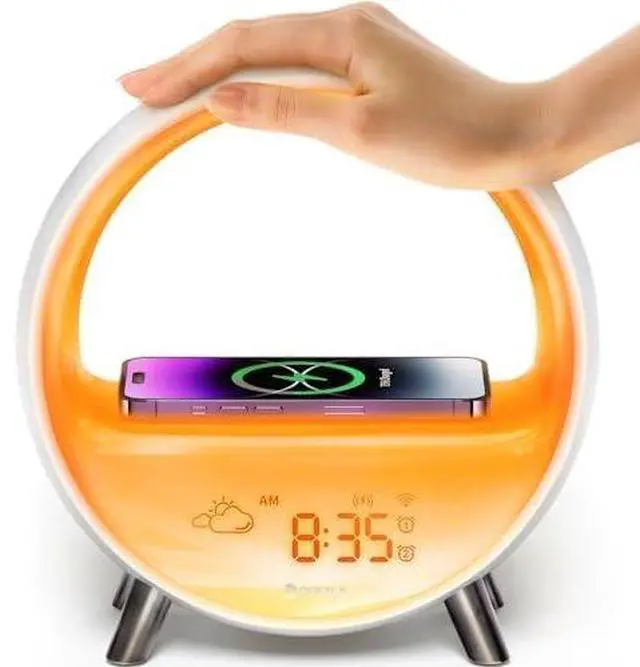 Main image of 5G Arches Gradual Sunrise Alarm Clock with Wireless Charging Loud Alarm Clock for Heavy Sleepers Sunset White Noise Sleep Sound Machine Bluetooth Speaker Night Light Touch/App/Button Control