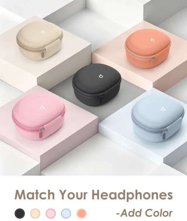 Alt view image 7 of 7 - Headphone Case for Soundcore/Beats/JBL Tune/Skullcandy/Bose/JLab/BERIBES | for Over-Ear Noise Cancelling Foldable Headphones, Upgraded Splashproof, Hard Shell Protective Storage Bag