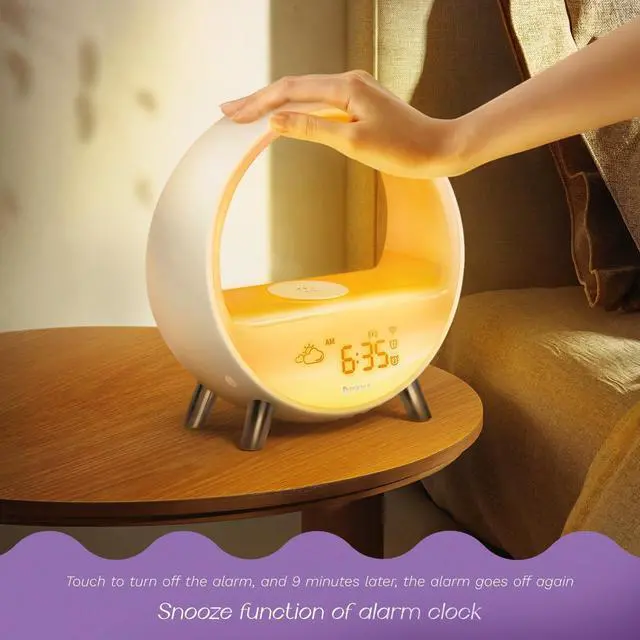 Alt view image 7 of 7 - 5G Arches Gradual Sunrise Alarm Clock with Wireless Charging Loud Alarm Clock for Heavy Sleepers Sunset White Noise Sleep Sound Machine Bluetooth Speaker Night Light Touch/App/Button Control
