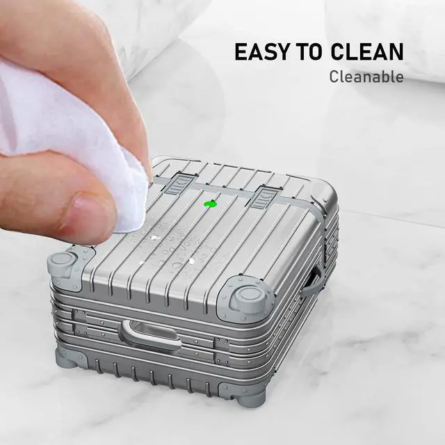 Alt view image 5 of 7 - Compatible with AirPods Case Cover, Funny Suitcase Design Case for Airpods 2nd Generation/1st Generation, Cute Fashion Protective Hard Case for Women Men with Keychain