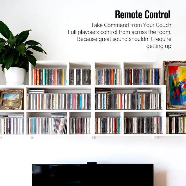 Alt view image 6 of 7 - Cute Retro Bluetooth CD Player with Built-in Speakers | Retro tabletop CD player streams via Bluetooth TX/RX, USB & AUX to speakers or headphones with remote control