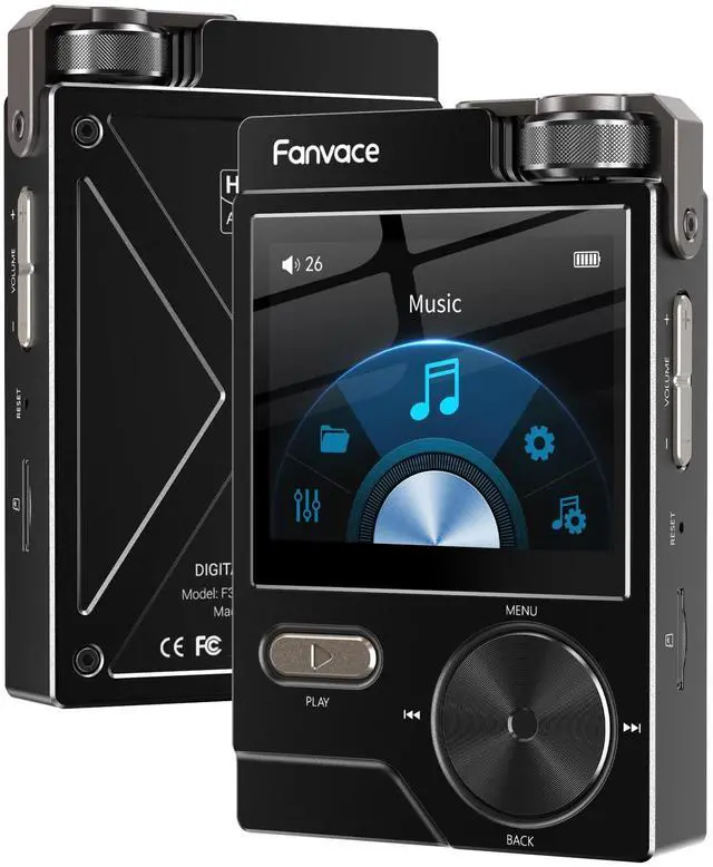 Main image of HiFi MP3 Players, Lossless High-Resolution Digital Audio Music Player, Portable Audio Player, DSD DAC FLAC Player, 192Khz/24bit, 64GB Portable Audio Player, Support up to 256GB (Black)