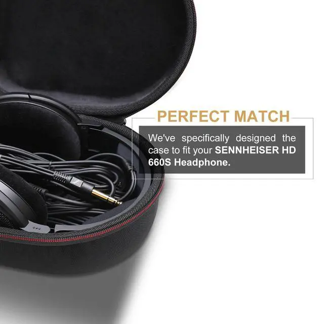 Alt view image 4 of 5 - Case for Sennheiser HD 599 SE/600/280 Pro/599/490 PRO/620S Headphone | Hard Carrying Travel Case for Sennheiser Headphone