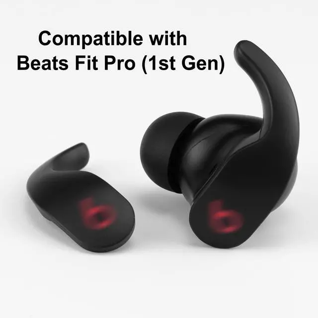 Alt view image 2 of 5 - Replacement Ear Hooks Compatible with Beats Fit Pro (1st Gen, 2021) | Silicone Ear Wing Tips (1 Pairs, Black)