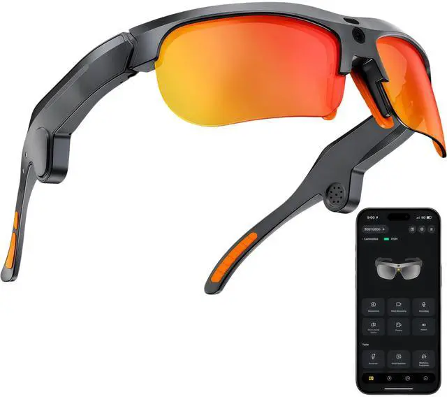 Main image of Sport AI Smart Sunglasses with 13MP POV Camera | 32MP Photos, 1080P Video, AI Voice Assistant, Real-Time Translation, Open Ear Audio, Polarized Sunglasses for Cycling