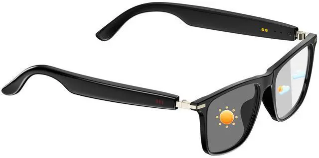 Main image of Bluetooth Audio Smart Glasses for Women & Men, Bluetooth Glasses with Color-Change Lens, Open Ear Speakers, IPX5 Waterproof, Smart Audio Glasses for iPhone Android Music/Calls (Black)