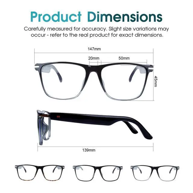 Alt view image 7 of 7 - Bluetooth Audio Smart Glasses for Women & Men, Bluetooth Glasses with Color-Change Lens, Open Ear Speakers, IPX5 Waterproof, Smart Audio Glasses for iPhone Android Music/Calls (Black)