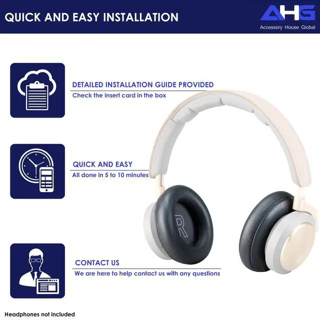 Alt view image 6 of 7 - AHG Premium hx Ear Pads Cushions Compatible with Bang & Olufsen Beoplay HX Headphones (Black Anthracite). Easy DIY Fit | Luxurious Sheepskin Leather | AHG FlexiSoft Foam | Seam Stitched Durability