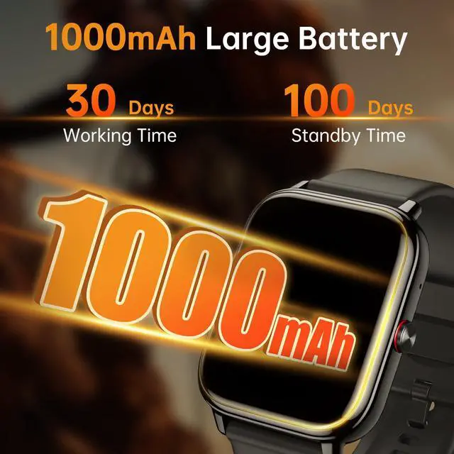 Alt view image 5 of 7 - Smart Watch for Men Women, Fitness Tracker (Answer/Make Call), 1000 mAh Battery, 120+ Sport Modes, Step Counter/Sleep Monitor Fitness Watch, Smartwatch for Android/iPhone (Black)