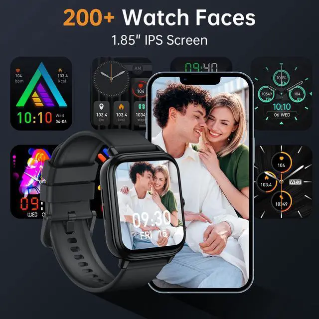 Alt view image 6 of 7 - Smart Watch for Men Women, Fitness Tracker (Answer/Make Call), 1000 mAh Battery, 120+ Sport Modes, Step Counter/Sleep Monitor Fitness Watch, Smartwatch for Android/iPhone (Black)