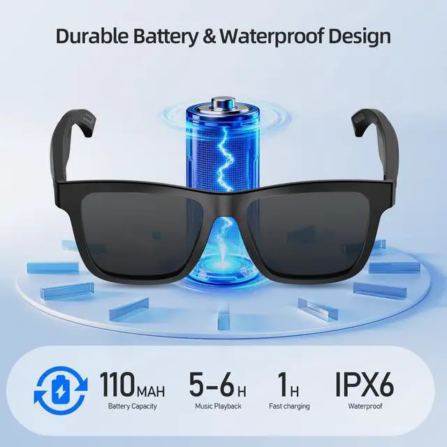 Alt view image 5 of 7 - AI Smart Glasses for Men & Women, Powered by ChatGPT | Bluetooth Translation Glasses with 144 Languages, 11H Music Play, UV 400 Protection for Daily Use, Travel