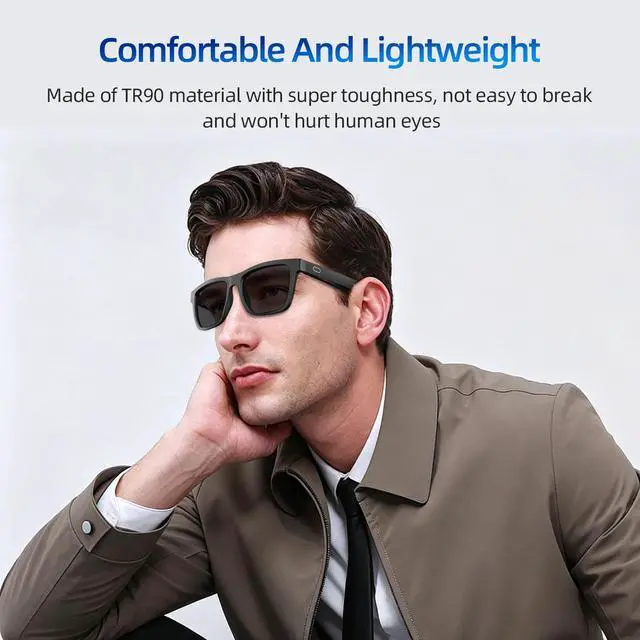 Alt view image 4 of 7 - AI Smart Glasses for Men & Women, Powered by ChatGPT | Bluetooth Translation Glasses with 144 Languages, 11H Music Play, UV 400 Protection for Daily Use, Travel