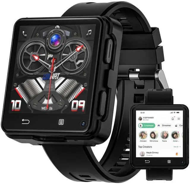 Main image of 4G Smart Watch Phone Call, 4GB+64GB Android 11 CPU MTK6761 Smartwatch, 2.64" Large Screen Gaming Watch 1200mAh Type-C Port Dual Camera WiFi Bluetooth GPS Smart Watches for Men