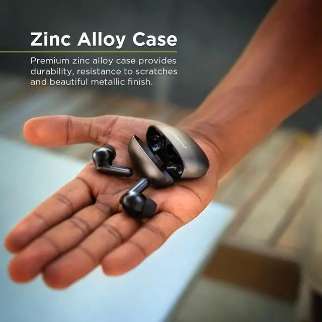Alt view image 4 of 6 - PureBoom Orbs Pro Active Nosie Cancellation Wireless Earbuds, Reduce Noise with ANC, Stereo Headphones in Ear with Zinc Alloy Case for iPhone/Android Phones/TV/Laptops, More Devices(Gunmetal)