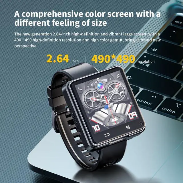 Alt view image 3 of 7 - 4G Smart Watch Phone Call, 4GB+64GB Android 11 CPU MTK6761 Smartwatch, 2.64" Large Screen Gaming Watch 1200mAh Type-C Port Dual Camera WiFi Bluetooth GPS Smart Watches for Men