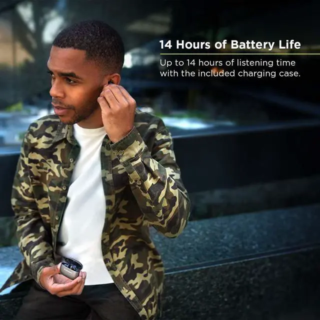 Alt view image 3 of 6 - PureBoom Orbs Pro Active Nosie Cancellation Wireless Earbuds, Reduce Noise with ANC, Stereo Headphones in Ear with Zinc Alloy Case for iPhone/Android Phones/TV/Laptops, More Devices(Gunmetal)