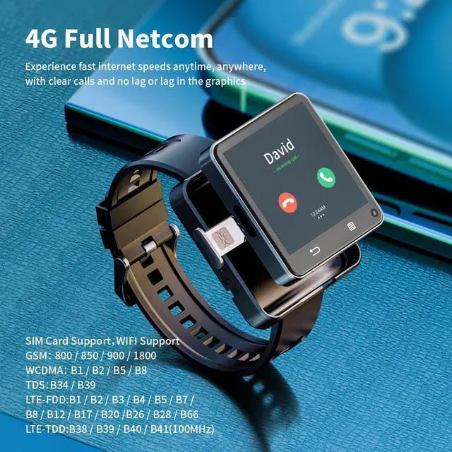 Alt view image 4 of 7 - 4G Smart Watch Phone Call, 4GB+64GB Android 11 CPU MTK6761 Smartwatch, 2.64" Large Screen Gaming Watch 1200mAh Type-C Port Dual Camera WiFi Bluetooth GPS Smart Watches for Men