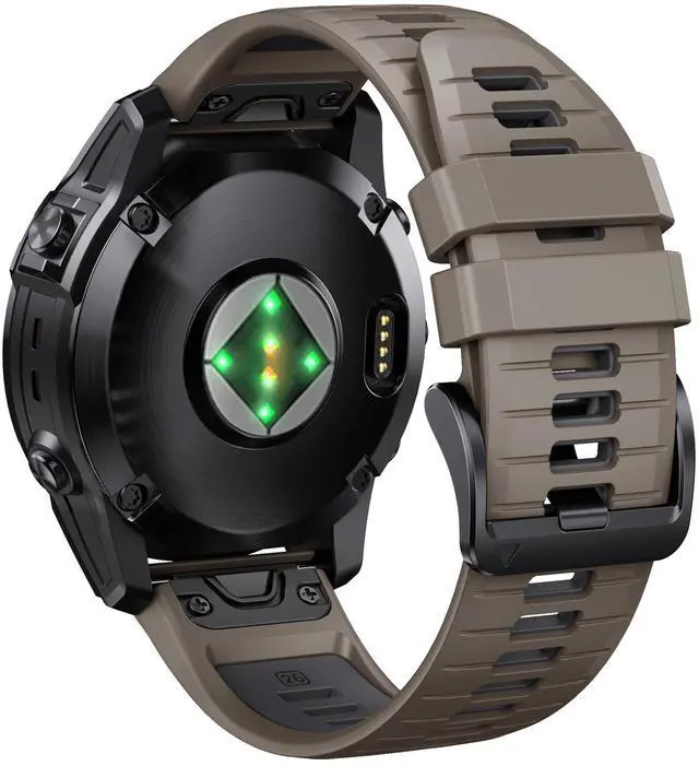 Main image of Fenix 7X Pro/6X Pro Band for Fenix 6X Strap Fenix 7X Band 26mm Width Fenix 5X Plus Wristband for Descent Mk2i/tactix Delta/tactix 7 Pro/tactix 7 AMOLED Soft Silicone Watch(Brown Dark-Gray)