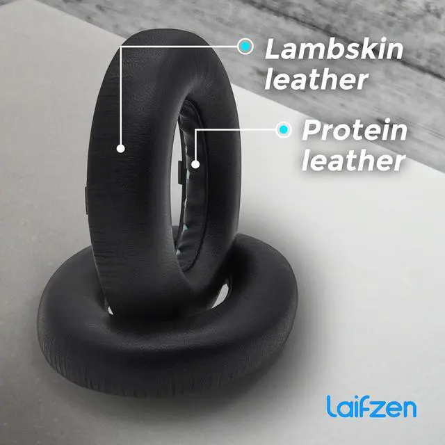 Alt view image 3 of 7 - Lambskin NC 700 Earpads Real Leather Ear Pads Cushions Sheepskin Replacement Cups for Bose NC700 Noise Canceling Headphones (Black)