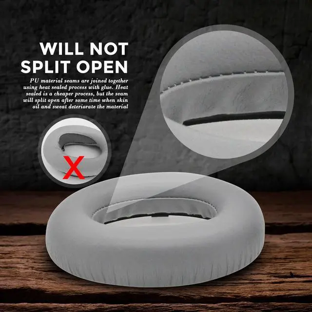 Alt view image 4 of 7 - Lambskin NC 700 Earpads Real Leather Ear Pads Cushions Sheepskin Replacement Cups for Bose NC700 Noise Canceling Headphones (Black)