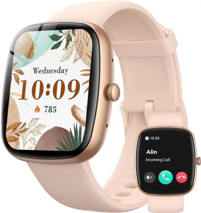 Main image of Smart Watch for iOS and Android Phones(Answer/Make Calls), HD Screen Watches for Women, IP68 Waterproof Fitness Tracker Watch with Heart Rate Sleep Monitor, Steps Calories Counter, Rose Gold