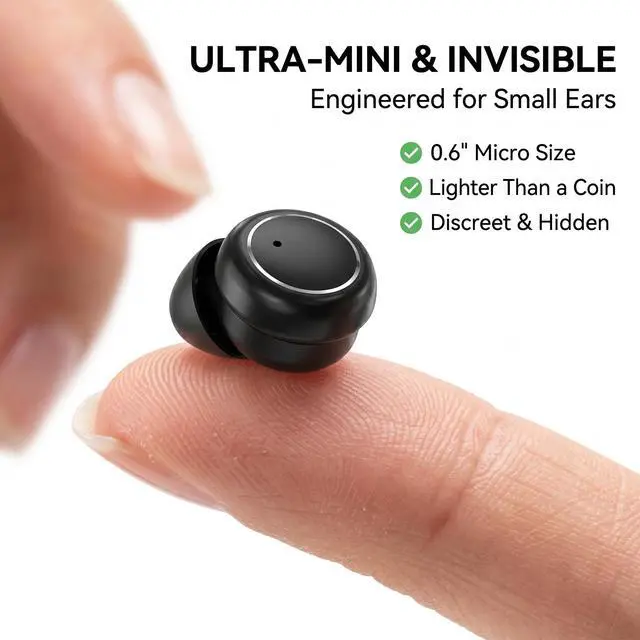 Alt view image 2 of 7 - Invisible Mini Sleep Wireless Bluetooth Earbuds,Smallest Low Profile Micro Tiny Discreet Hidden Ear Buds for Work,Small Headphones, Wireless Earphone Side Sleepers for Small Ear Canals