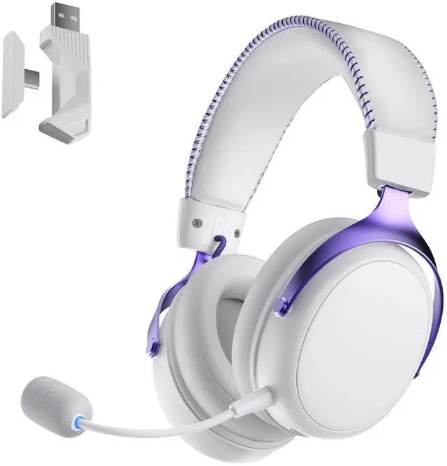 Main image of Verge S9 Ultra Lightweight Wireless Gaming Headset, Quad Mode 2.4G, BT, Wired Connectivity Headset with Noise Cancelling Mic, Compatible with PS PC Phone, Design for Comfort White