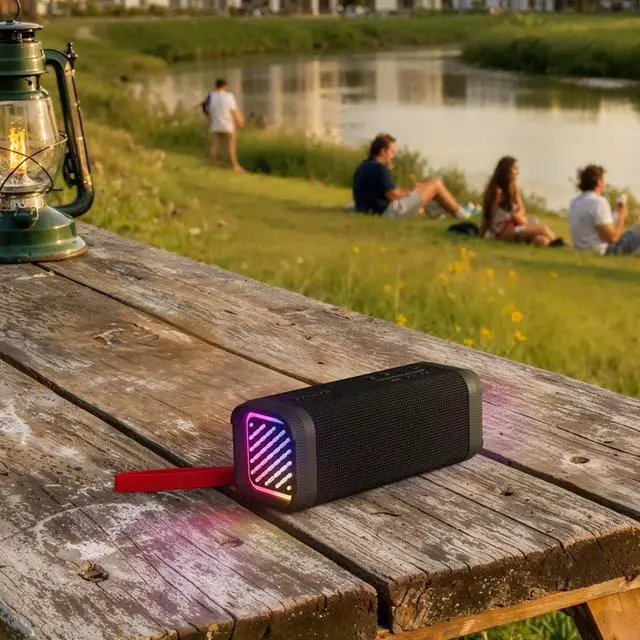 Alt view image 2 of 7 - Portable Bluetooth Speaker, Wireless Stereo Sound Party Speaker with Deep Bass, IPX5 Waterproof, 20 Hour Playtime, Auracast & TWS Pairing, USB Playback, Bluetooth 5.4 for Outdoor & Indoor Use