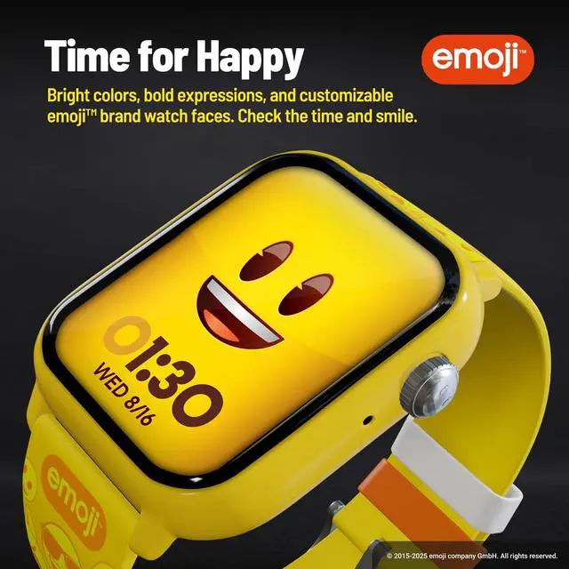 Alt view image 6 of 7 - Emoji, All-Ages Gaming Smart Watch, No Wi-Fi or Bluetooth | Built-in Emoji Merge! & Ask Emoji Game, Fitness and Steps Tracker, 100+ Customizable Watch Face Combinations, Water Resistant