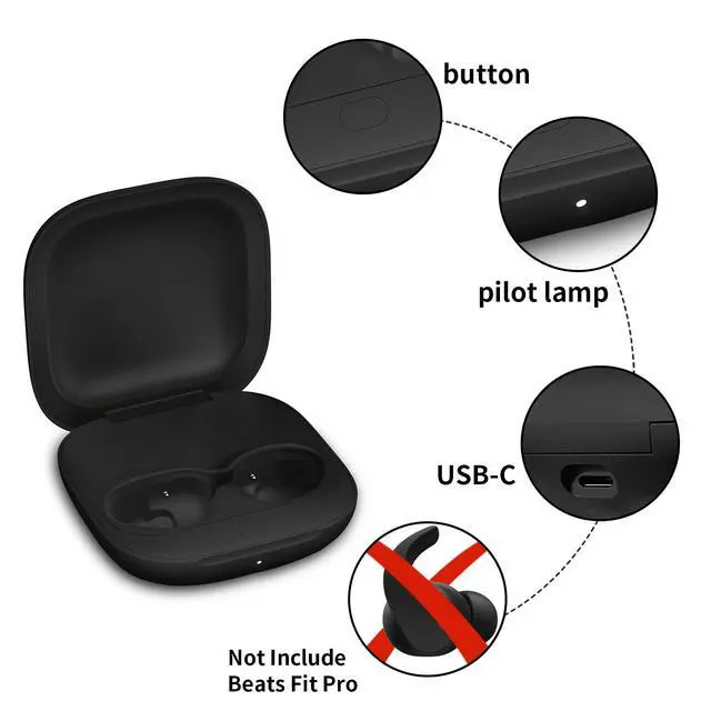 Alt view image 3 of 7 - Replacement Compatible forBeats Fit Pro Charging Case, Charging Case forBeats Fit Pro Alternative with Wireless Bluetooth Pairing Button