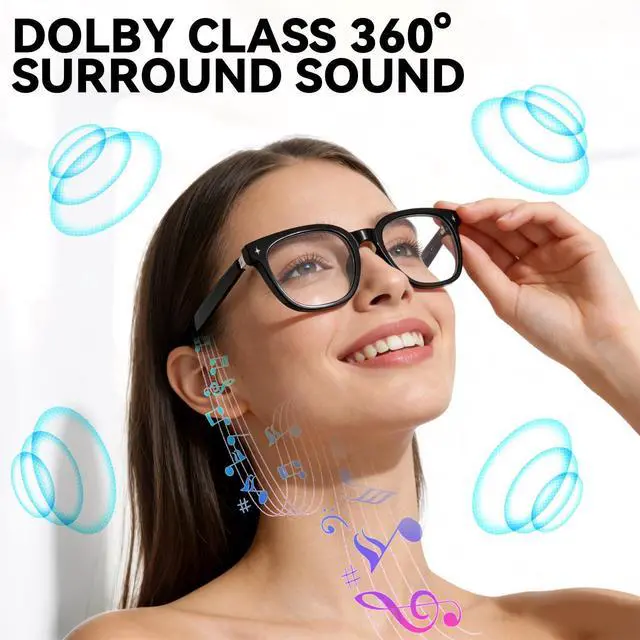 Alt view image 7 of 7 - Smart Bluetooth Glasses for Men Women, AI Glasses with Open Ear Audio | Voice Control, Real-Time Translation, Hands-Free Calls, Smart Sunglasses for Travel, Work and Daily Use