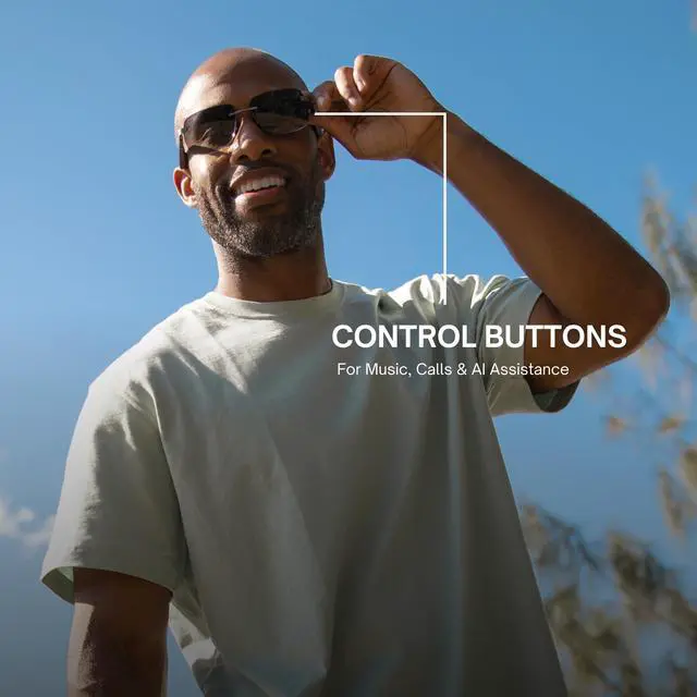 Alt view image 3 of 6 - Lucyd Horizon Smart Audio Sunglasses for Men, Polarized UV400 | Standard fit, polarized UV400 lenses, AI voice assistant, wireless music & calls for driving & outdoors