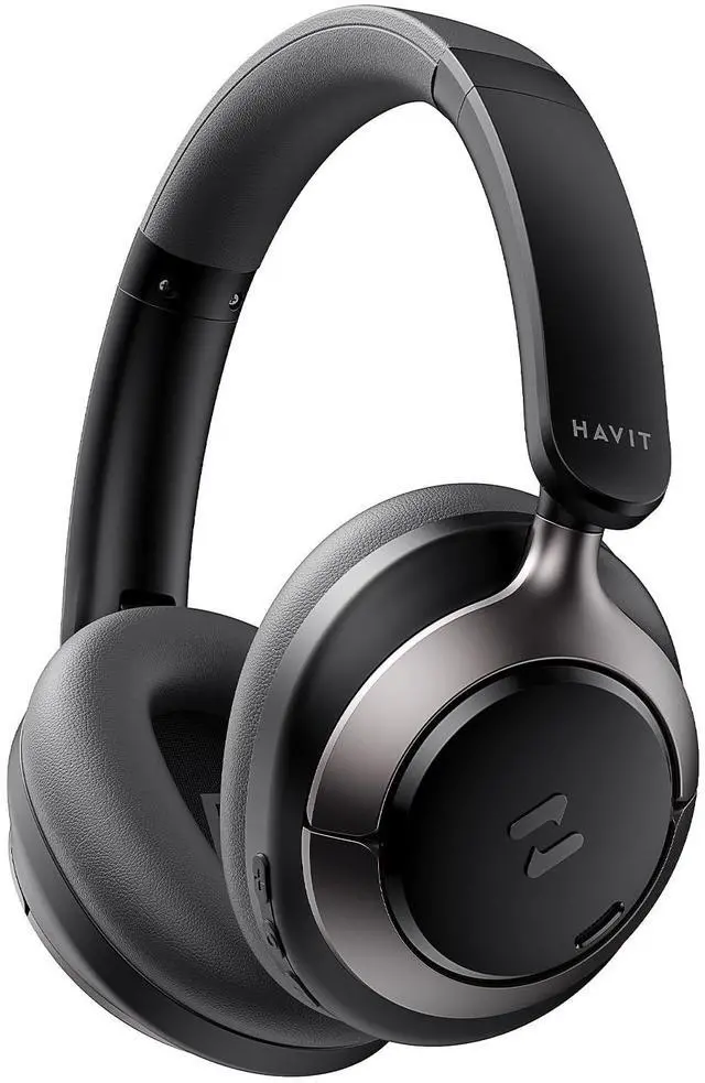 Main image of Hybrid ANC Wireless Headphones, Over Ear Bluetooth Headphones with Hi-Res Audio, Spatial Sound, 80H Battery, 5-Mic ENC Calls, Metal-Accent Foldable Design