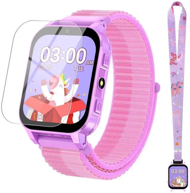 Main image of HD Touchscreen Smartwatch for Girls Ages 4-12 - Includes 28 Games, Camera, Music, Pedometer - Fun & Educational Birthday Gift Idea (Purple)