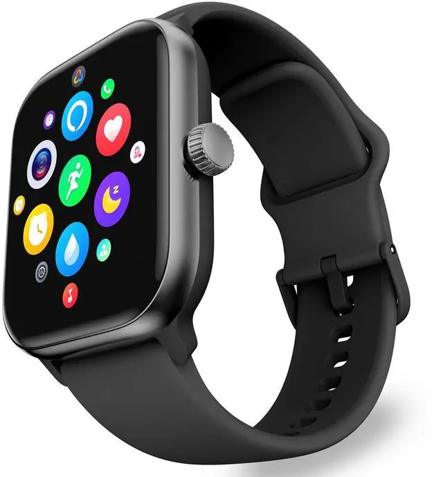 Main image of Pulse 2 VeryFit Smart Watch for Men Women Fitness Tracker Watch (Black) | Alexa, 1.85" AMOLED Screen, Body Energy, Heart Rate, Oxygen Saturation, Stress, Sleep Monitor, Step Tracker, Bluetooth Call