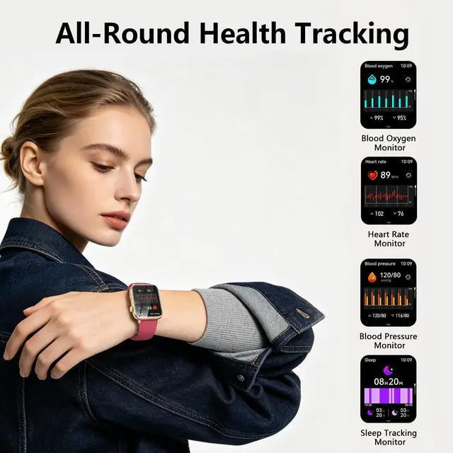 Alt view image 4 of 7 - 1.91" Smart Watch, Fitness Tracker, 3 Bands (1 Metal & 2 Silicone) | Premium Smartwatch for Men Women: Bluetooth Call, Heart Rate Sleep SpO2 Monitor, 315mAh Battery, 100+ Sports, iOS Android